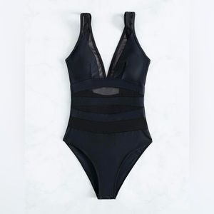 Mesh one piece swimsuit